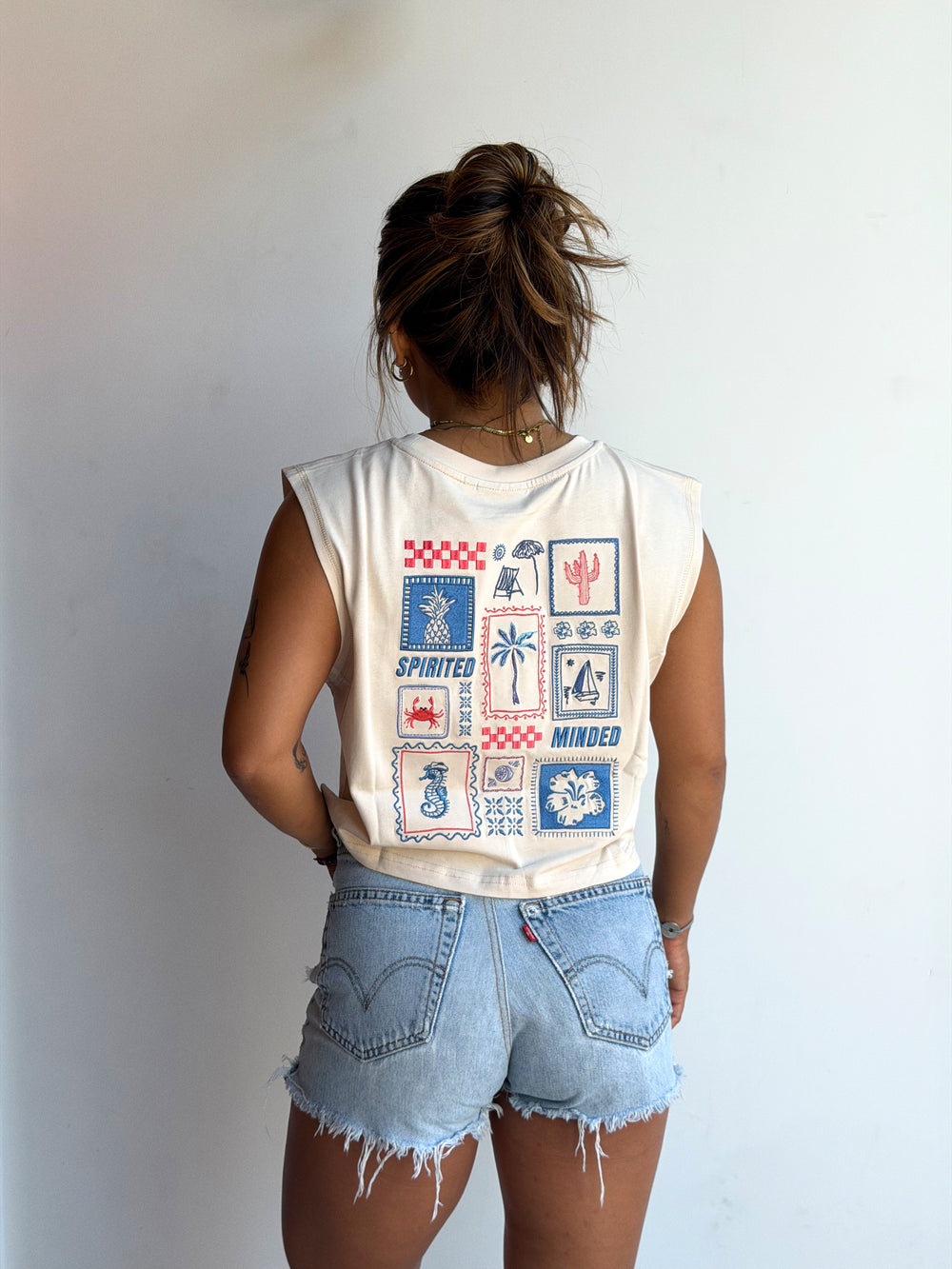 CROP TOP DÉBARDEUR - BEIGE