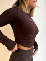 TOP MANCHES LONGUES "ESSENTIEL" - MARRON