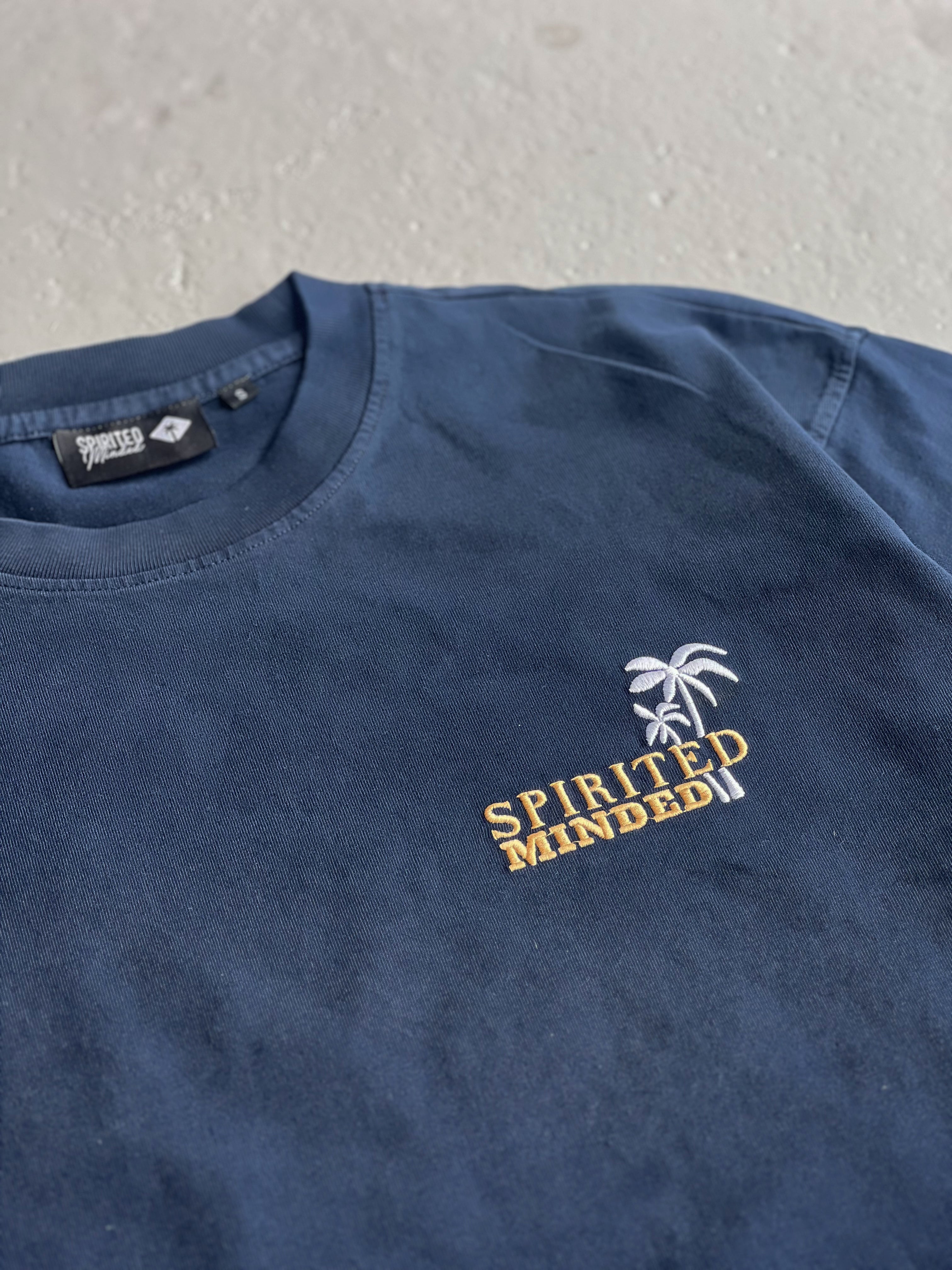 T-SHIRT BRODÉ OVERSIZE SOLSTICE FLOW - BLEU