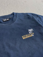 T-SHIRT BRODÉ OVERSIZE SOLSTICE FLOW - BLEU