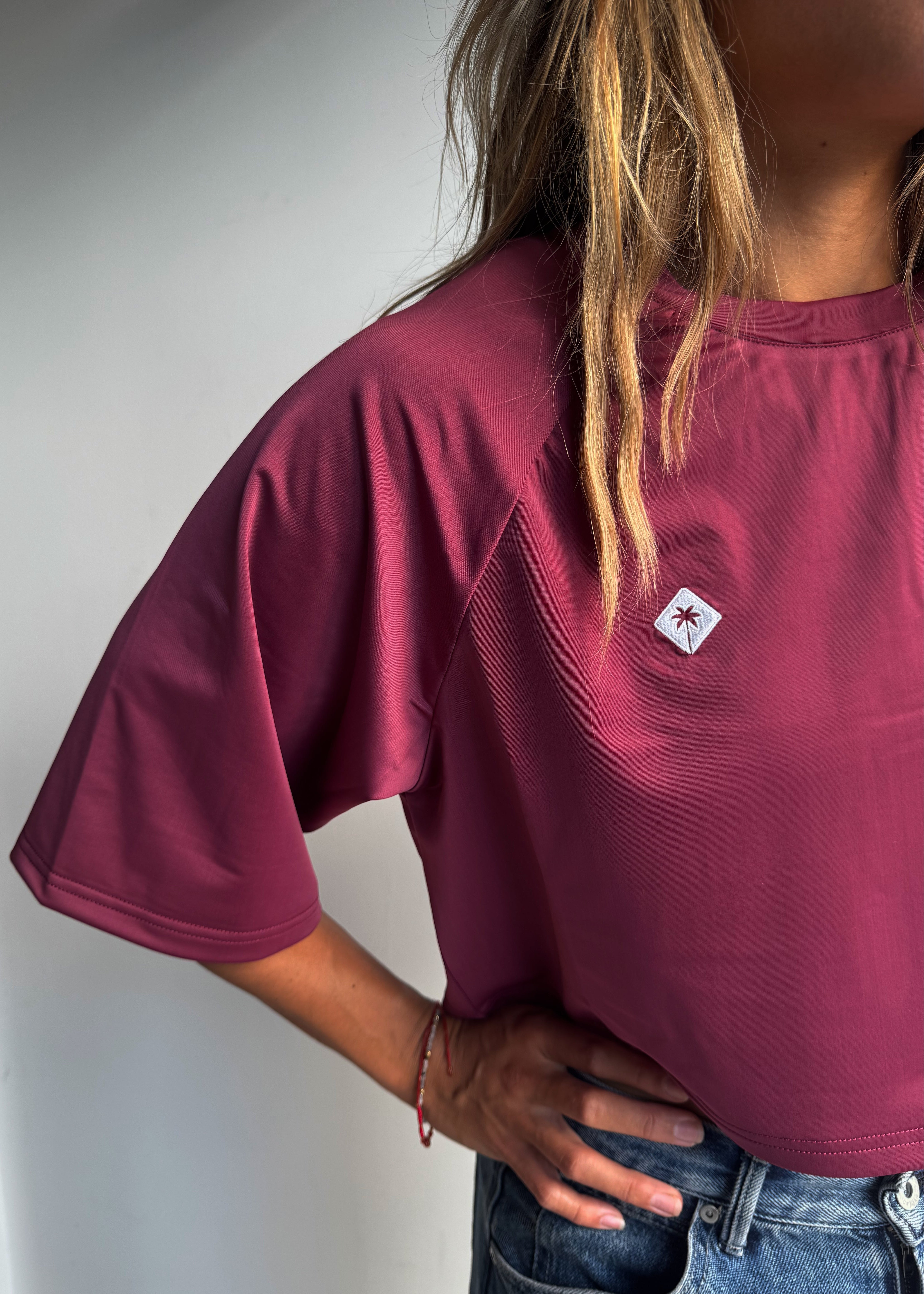 CROP TOP SOLSTICE FLOW - BORDEAUX