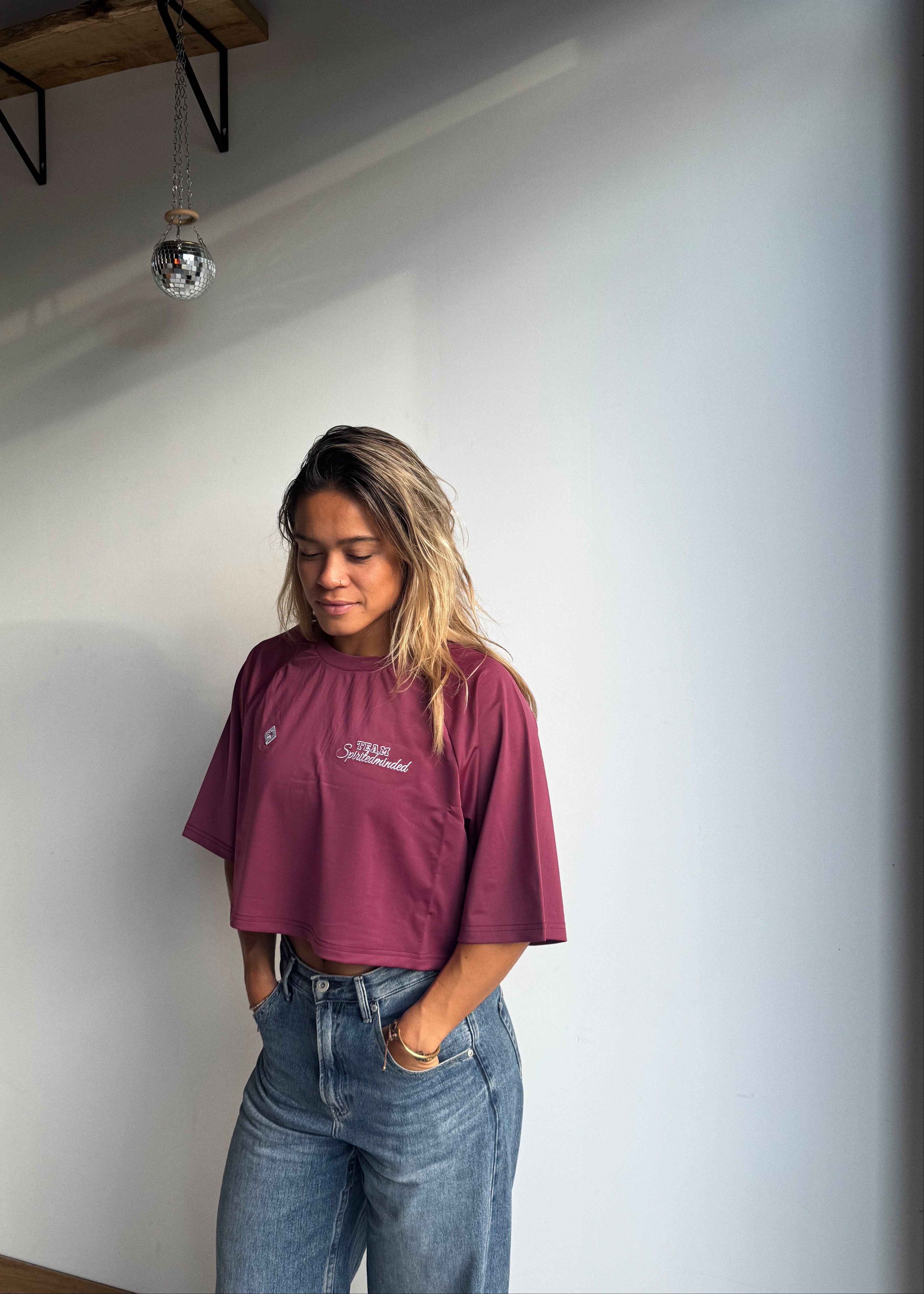 CROP TOP SOLSTICE FLOW - BORDEAUX