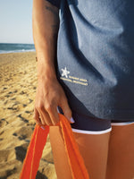 T-SHIRT BRODÉ OVERSIZE SOLSTICE FLOW - BLEU