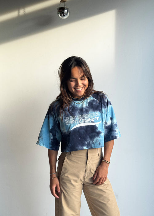 CROP TOP TIE & DYE SOLSTICE FLOW - BLEU