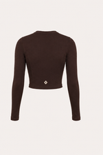 TOP MANCHES LONGUES "ESSENTIEL" - MARRON