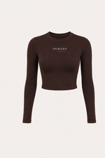 TOP MANCHES LONGUES "ESSENTIEL" - MARRON